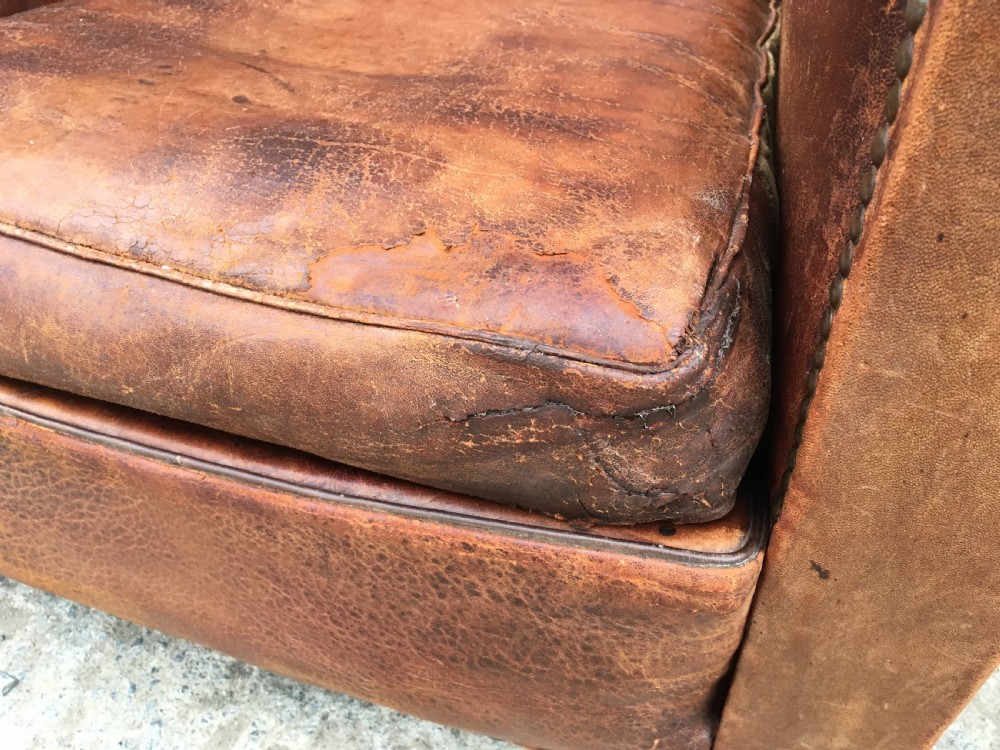 Pair of Antique Leather Club Chairs View VII