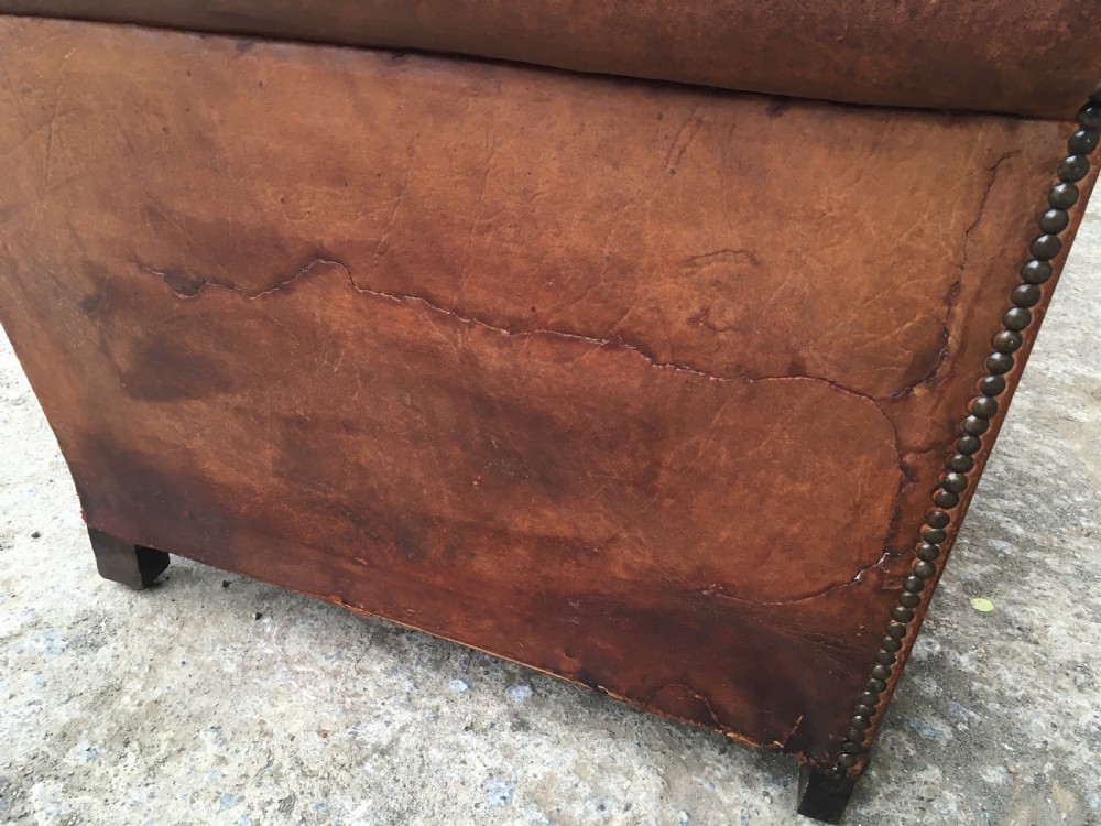 Pair of Antique Leather Club Chairs View XIII
