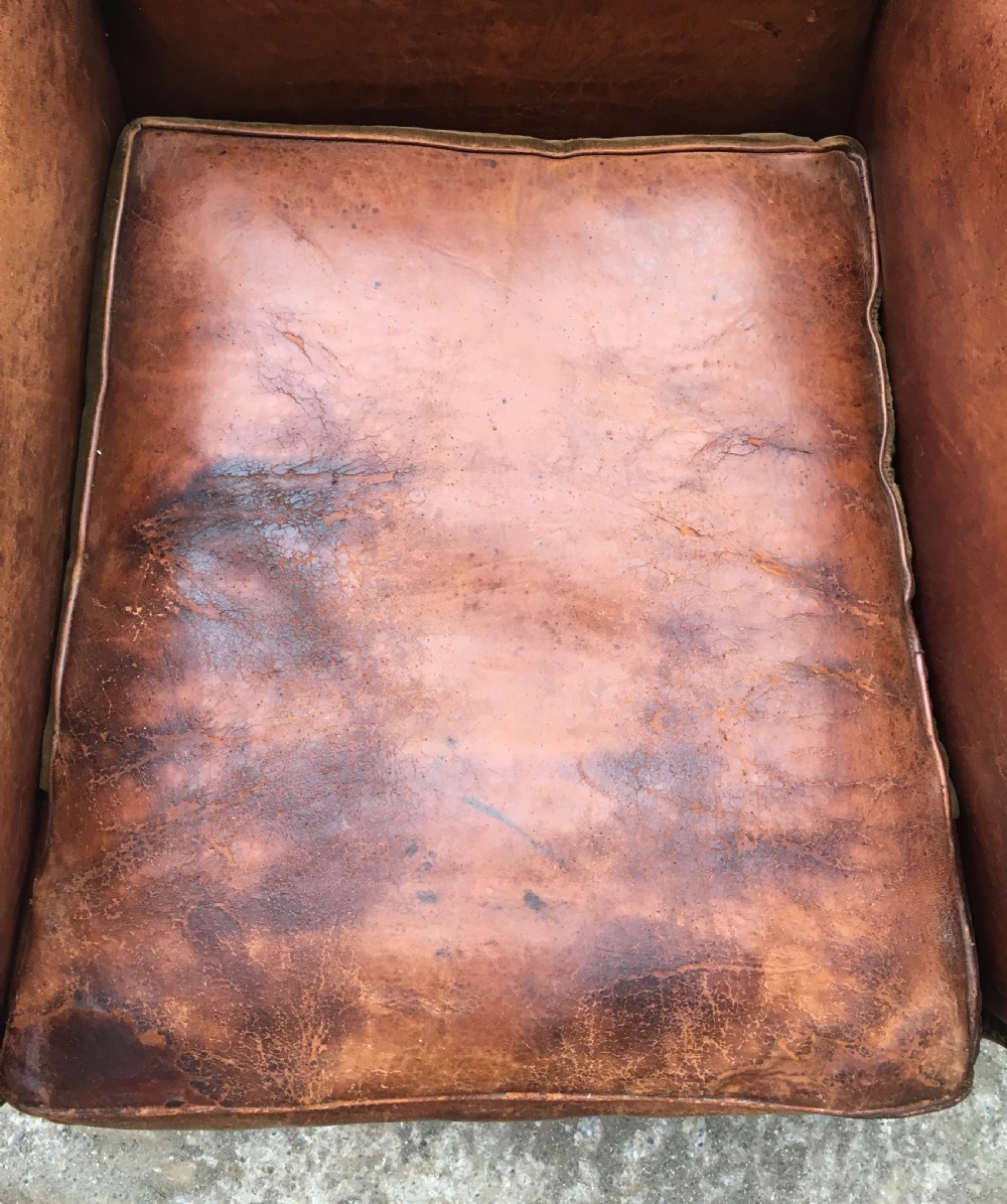 Pair of Antique Leather Club Chairs View XV