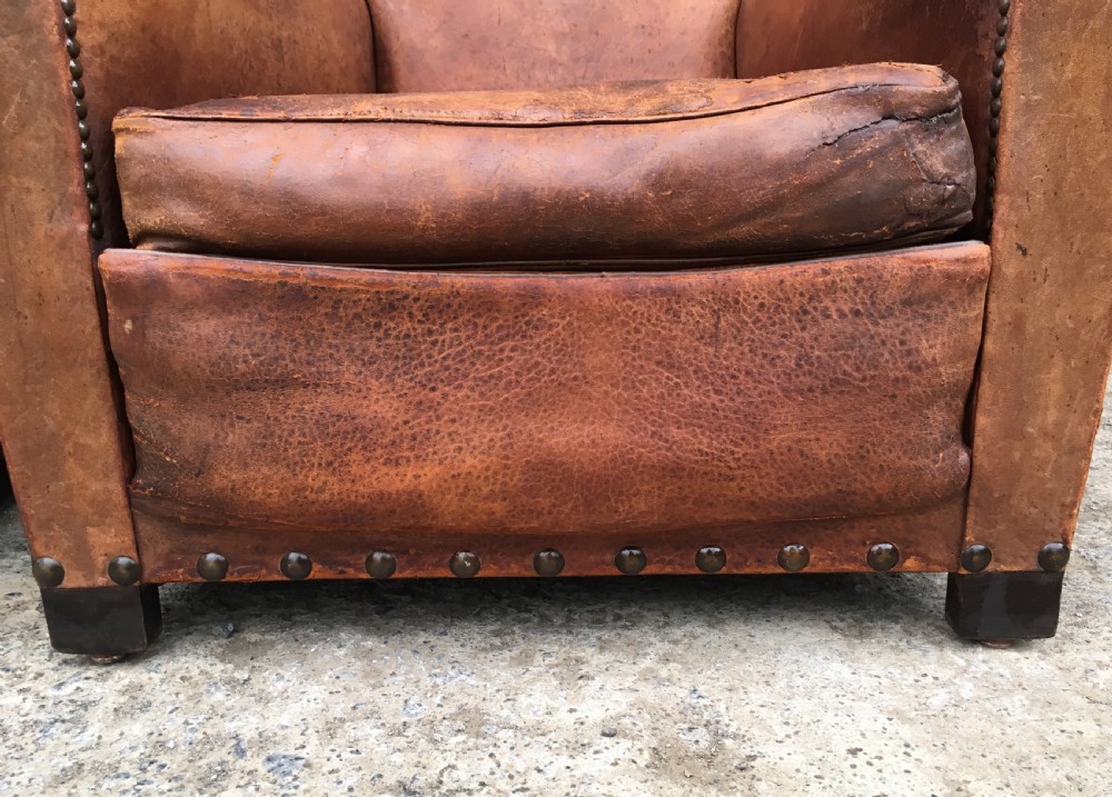 Pair of Antique Leather Club Chairs View XVIII