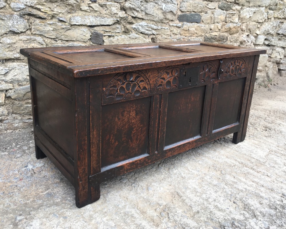 Small Antique Early 18th Century Oak Coffer View IV