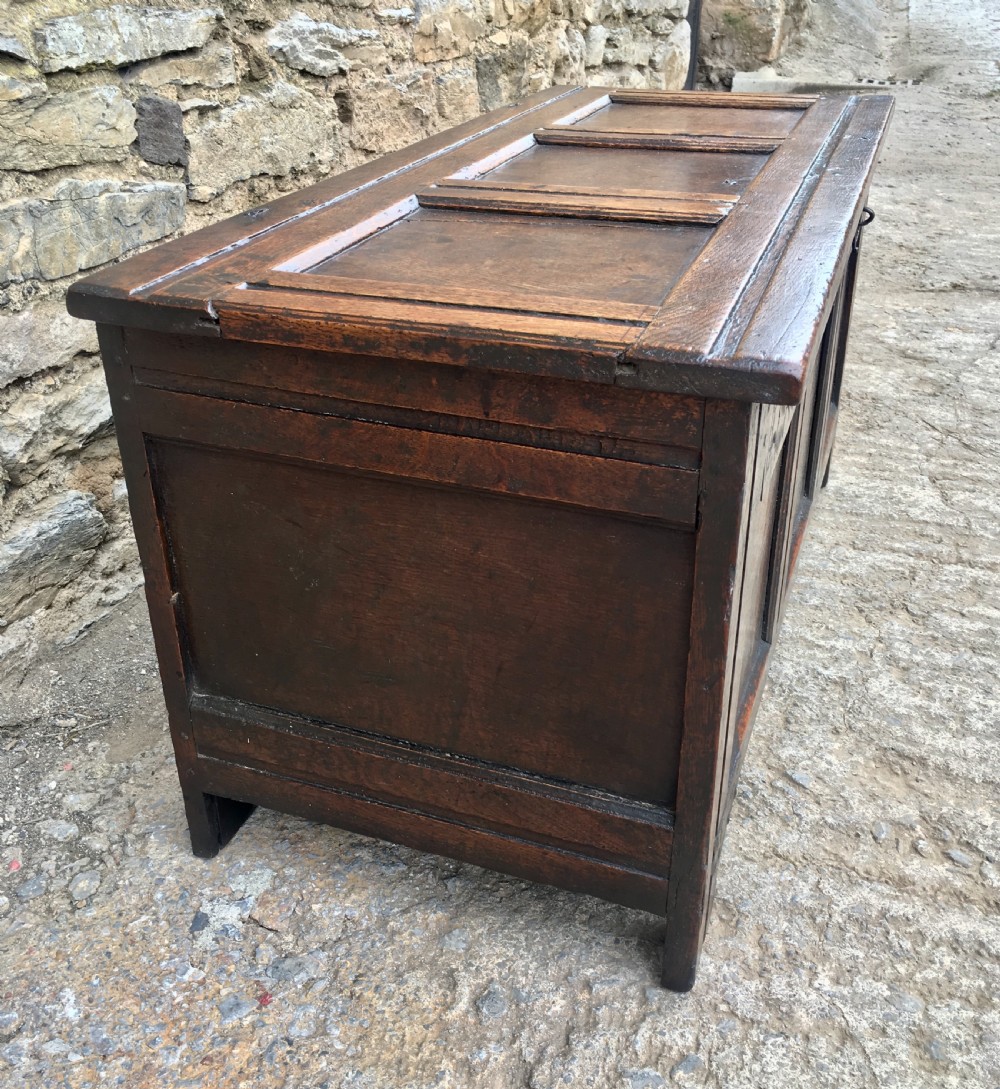 Small Antique Early 18th Century Oak Coffer View V