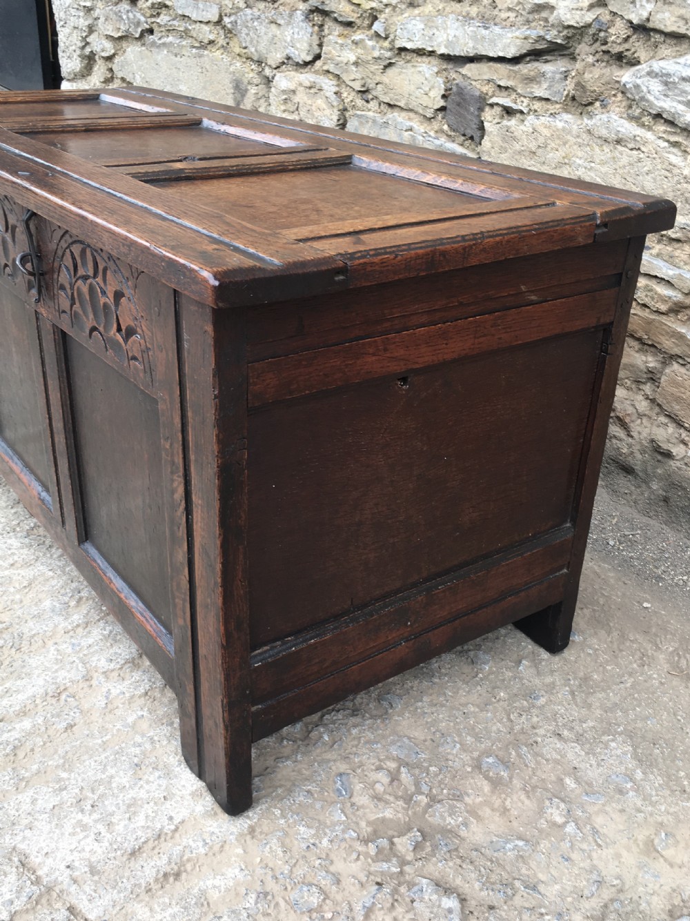 Small Antique Early 18th Century Oak Coffer View VI