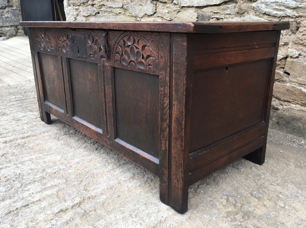 Small Antique Early 18th Century Oak Coffer View VII