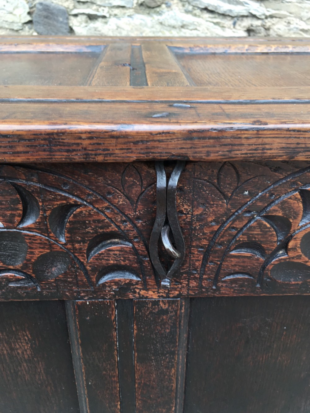 Small Antique Early 18th Century Oak Coffer View IX