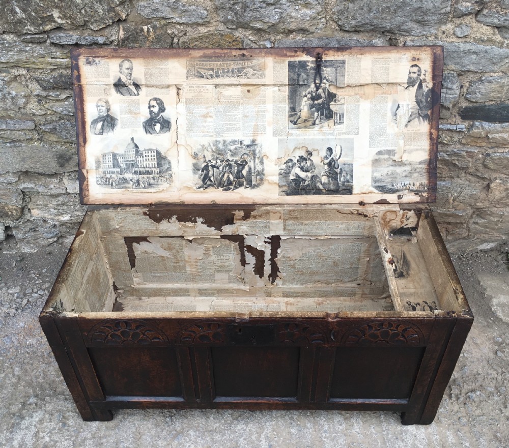 Small Antique Early 18th Century Oak Coffer View XII