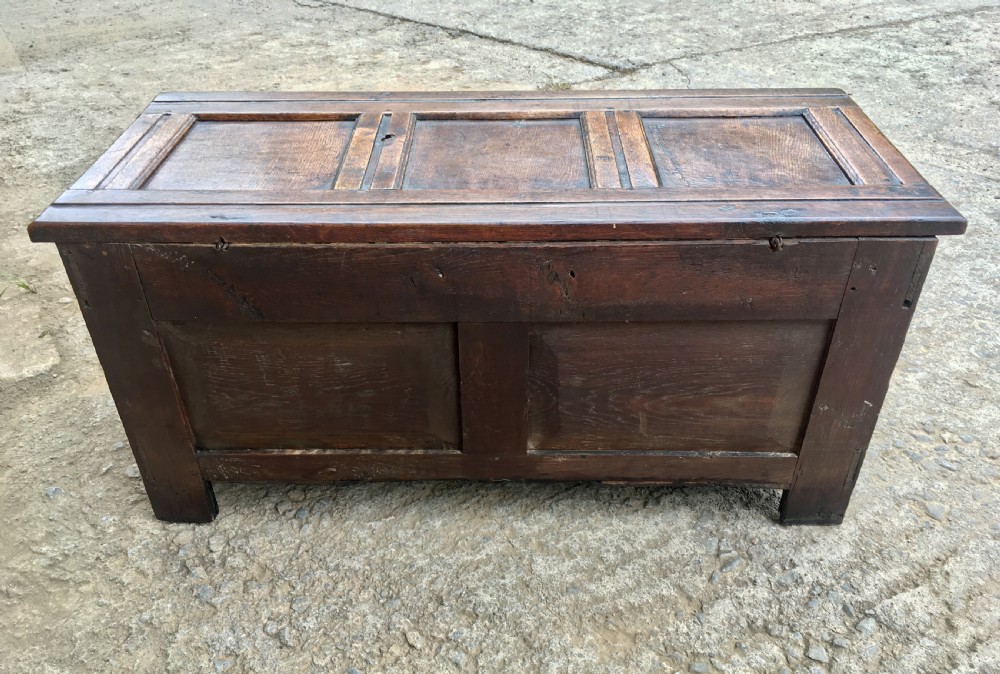 Small Antique Early 18th Century Oak Coffer View XVII