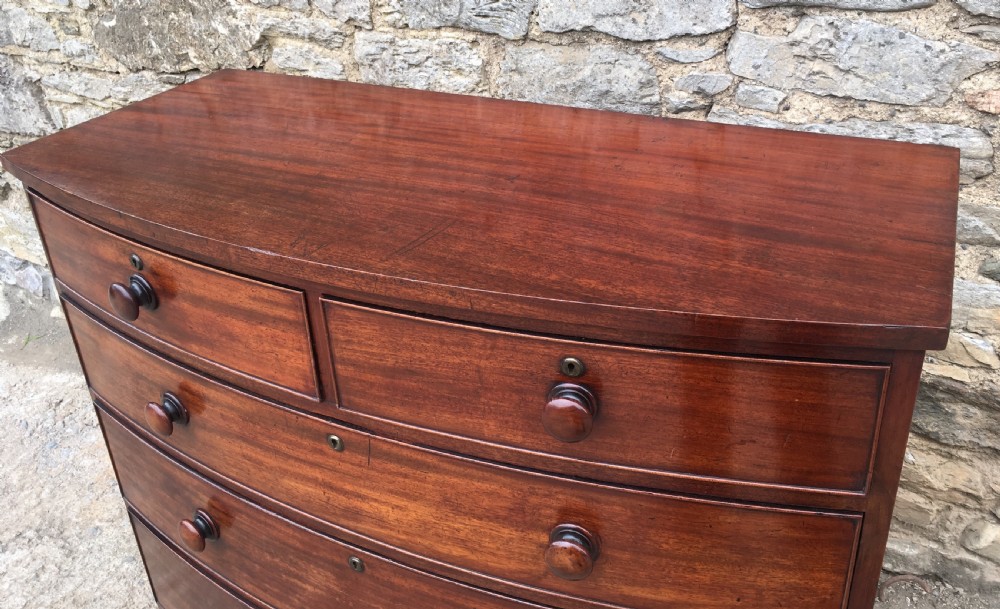 Antique Georgian Mahogany Bow Front Chest of Drawers View VIII