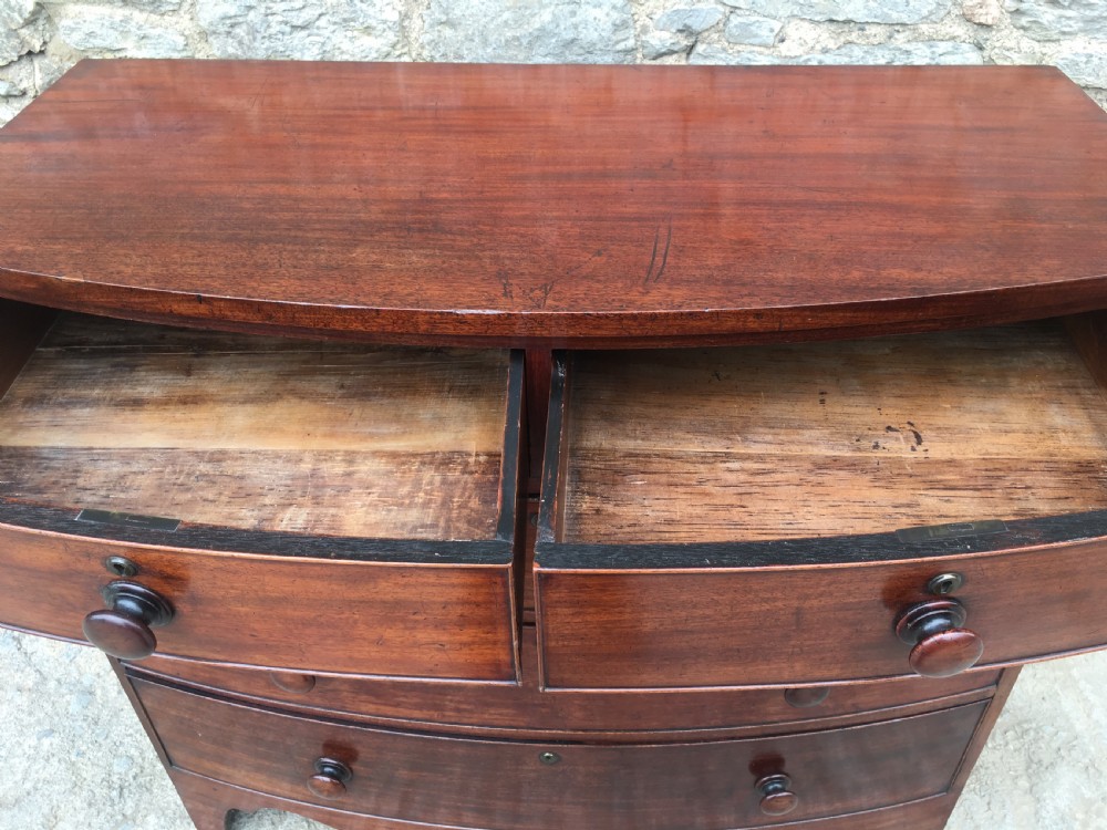 Antique Georgian Mahogany Bow Front Chest of Drawers View XI