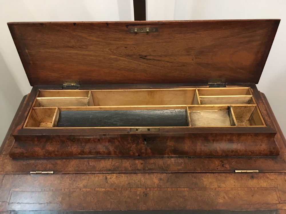 Antique Victorian Burr Walnut Davenport View XI