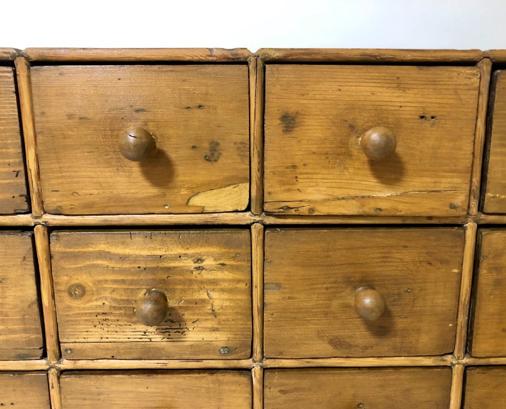 Antique Pine Bank of Drawers View IV