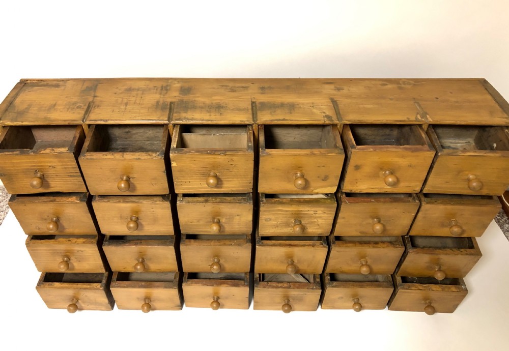 Antique Pine Bank of Drawers View V
