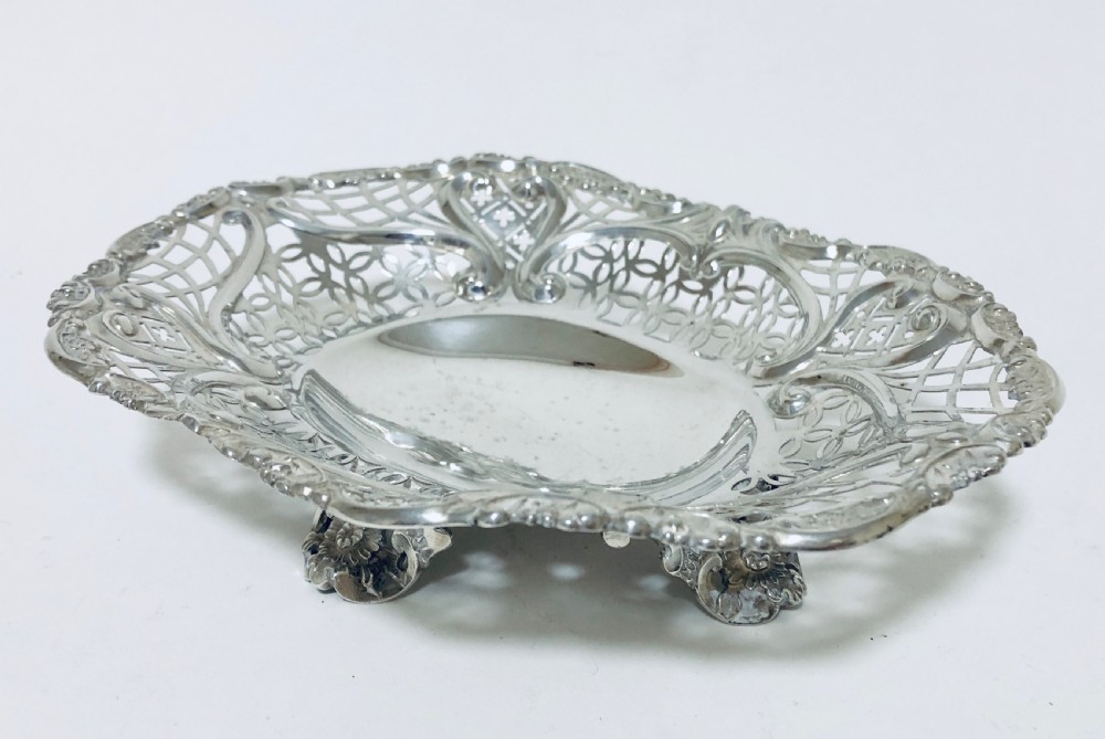 Victorian Solid Sterling Silver Bonbon Dish