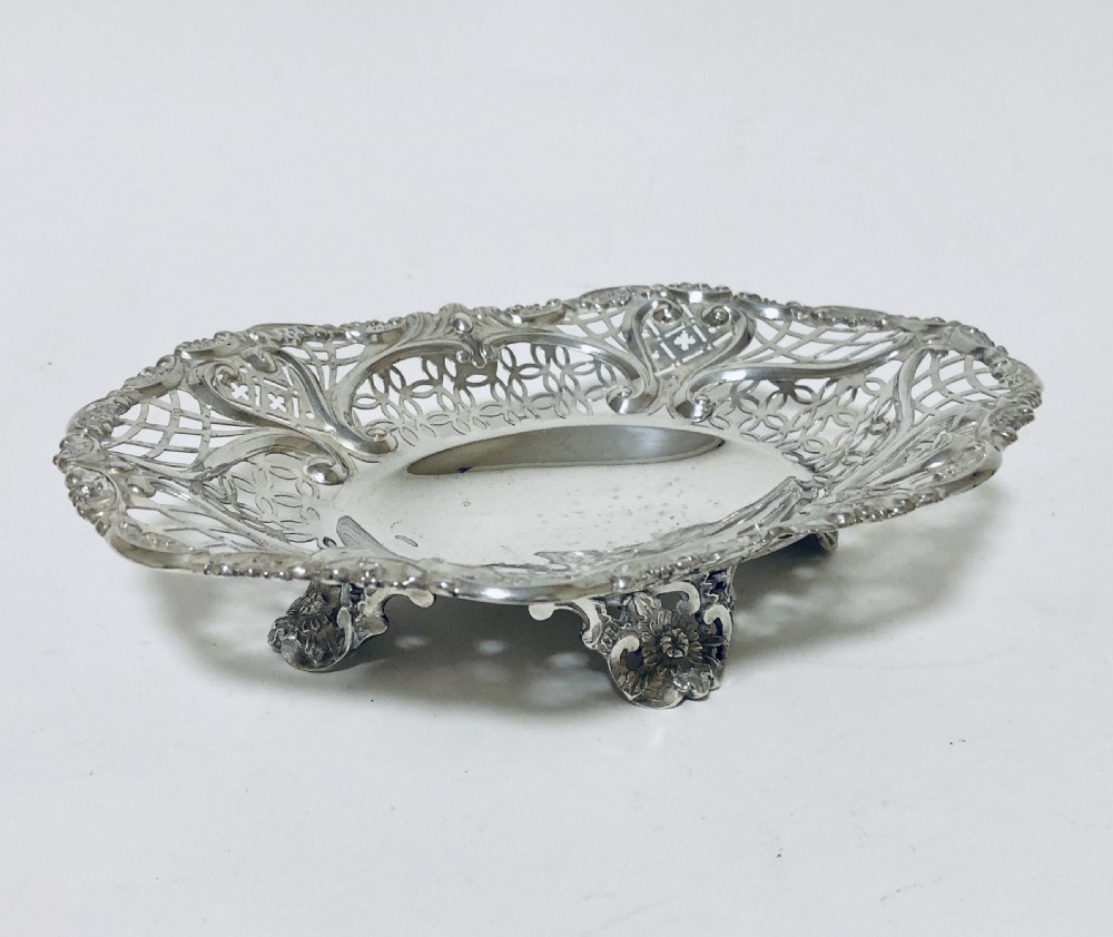 Victorian Solid Sterling Silver Bonbon Dish View II