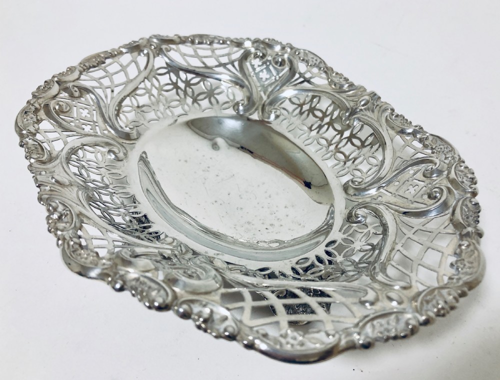 Victorian Solid Sterling Silver Bonbon Dish View IV