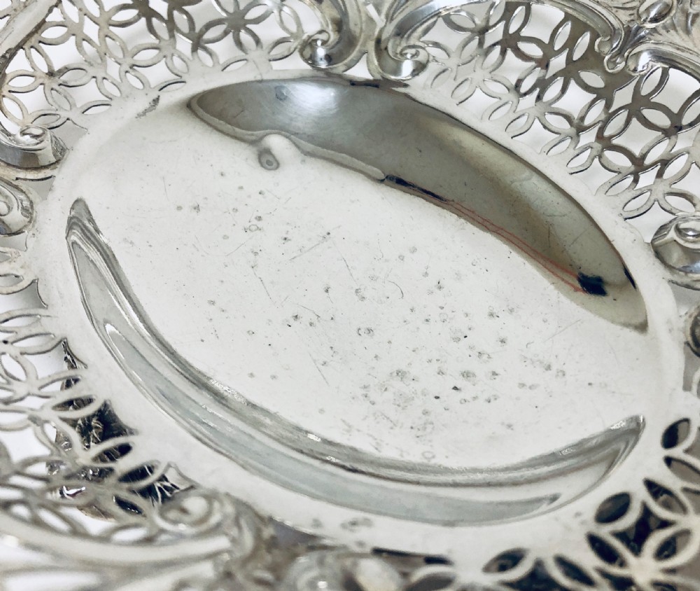Victorian Solid Sterling Silver Bonbon Dish View V
