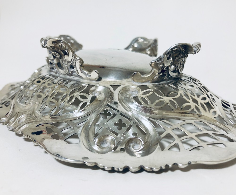 Victorian Solid Sterling Silver Bonbon Dish View VI