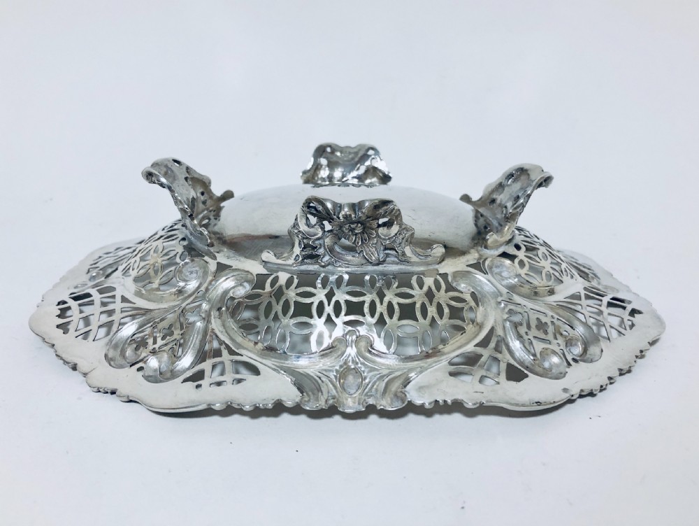 Victorian Solid Sterling Silver Bonbon Dish View VII