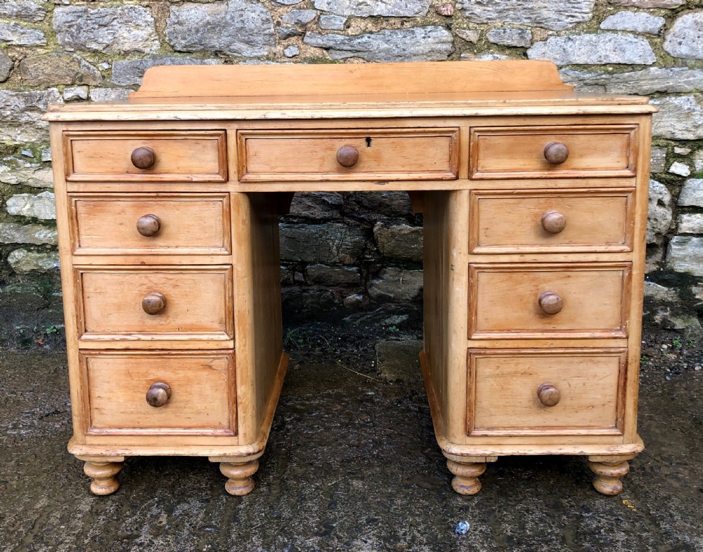 Small Victorian Pine Kneehole Desk View II