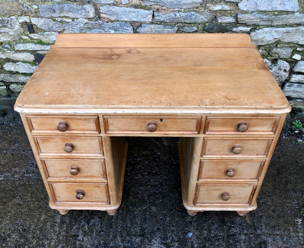 Small Victorian Pine Kneehole Desk View V