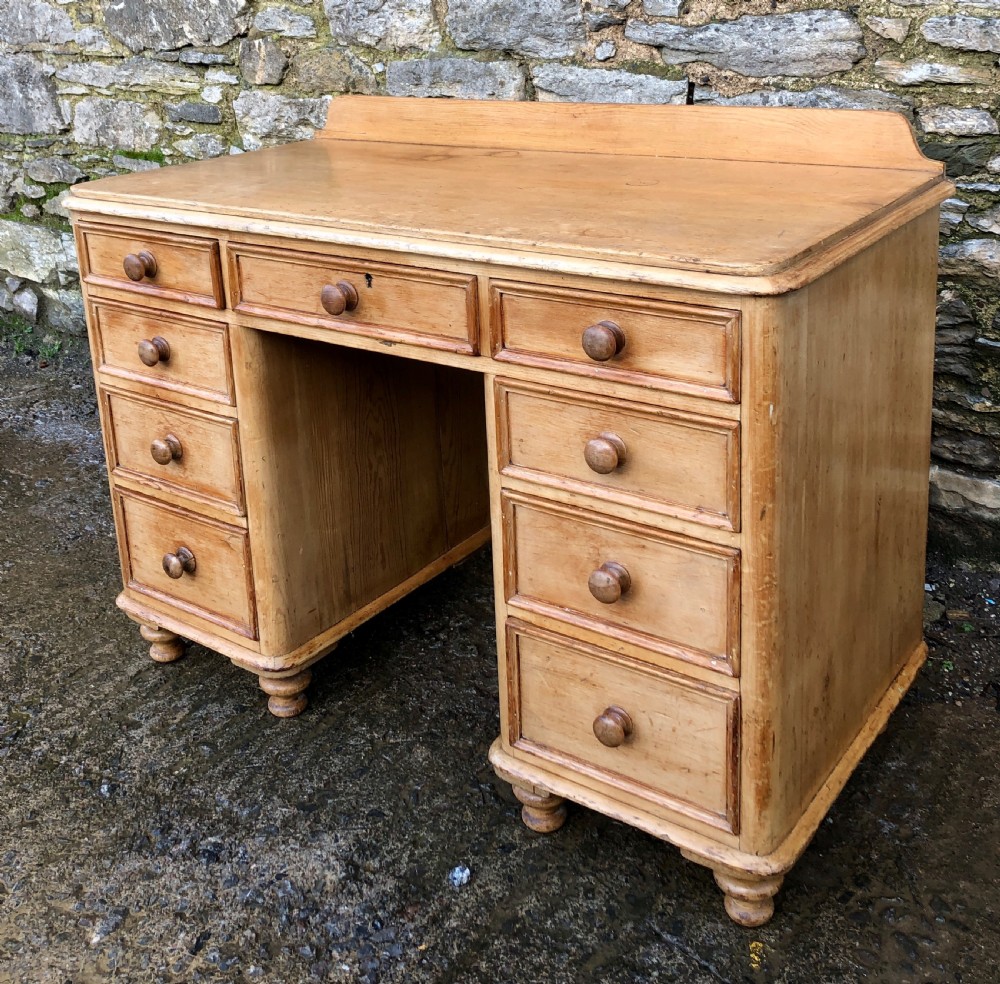 Small Victorian Pine Kneehole Desk View VI