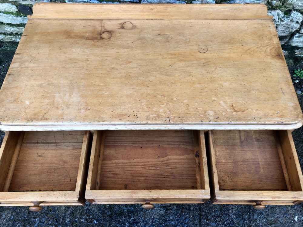 Small Victorian Pine Kneehole Desk View XIV