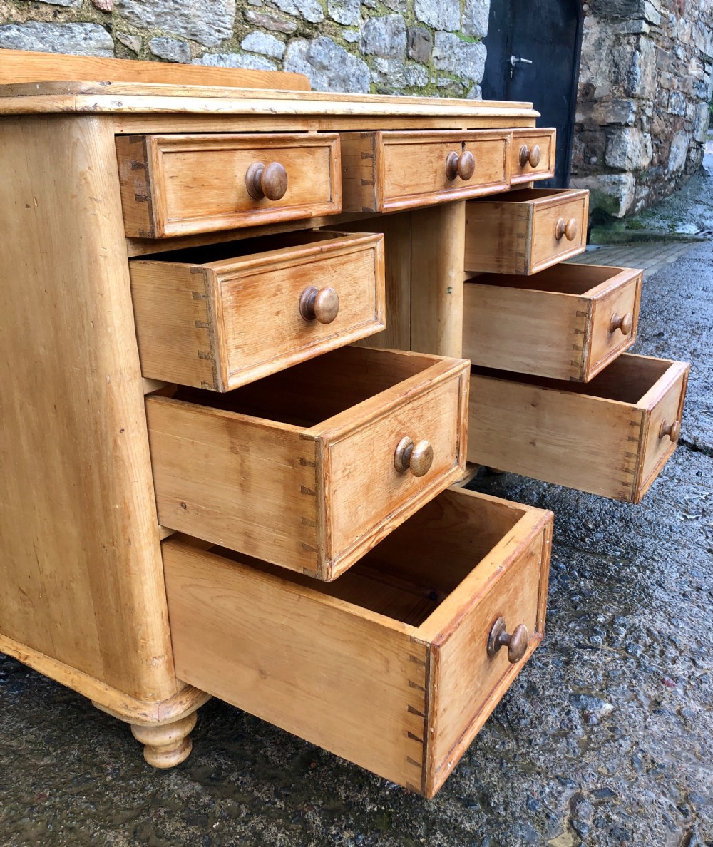 Small Victorian Pine Kneehole Desk View XVI