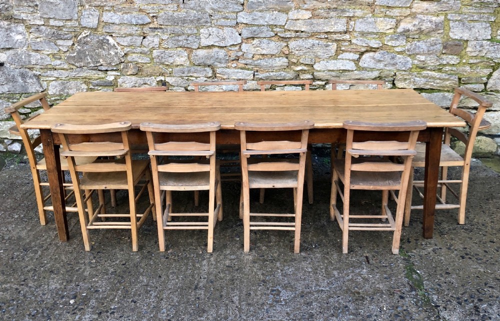 Large Antique Oak Farmhouse Table  View II