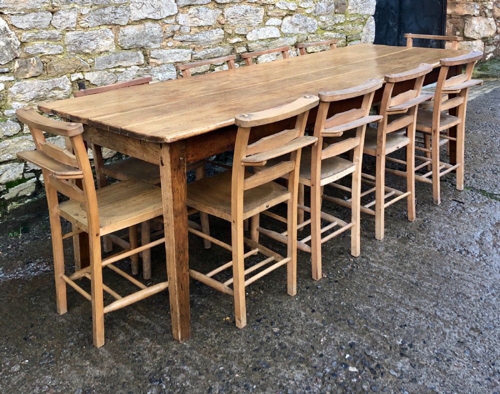 Large Antique Oak Farmhouse Table  View III