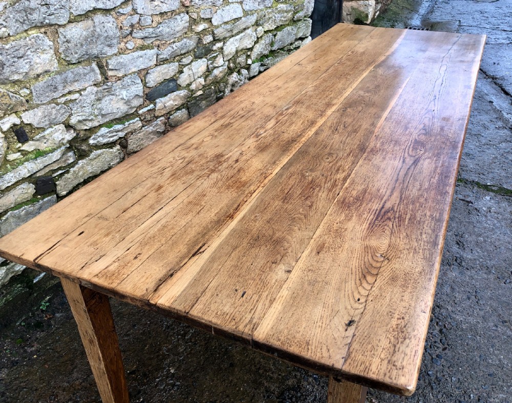 Large Antique Oak Farmhouse Table  View VI