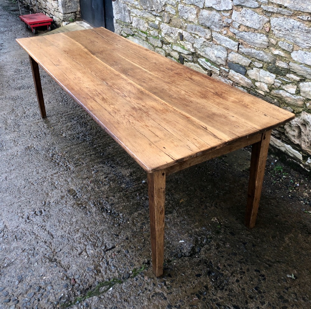Large Antique Oak Farmhouse Table  View IX
