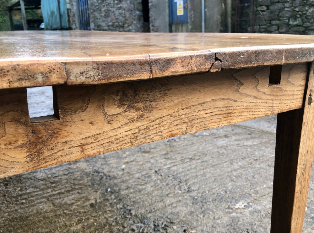 Large Antique Oak Farmhouse Table  View X