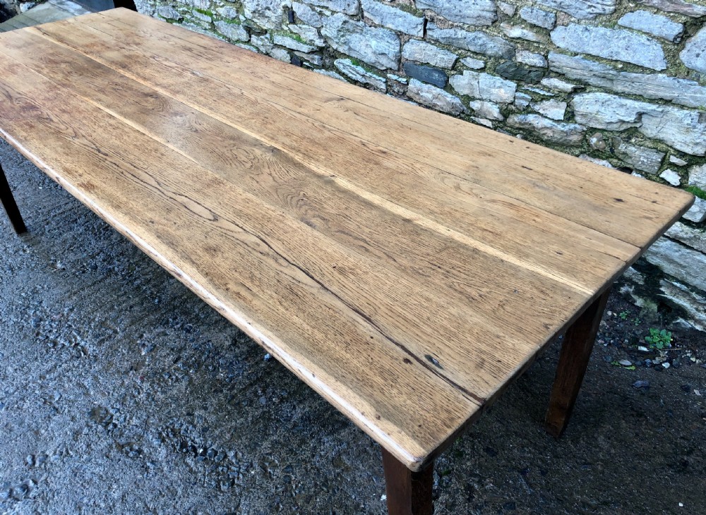 Large Antique Oak Farmhouse Table  View XVII
