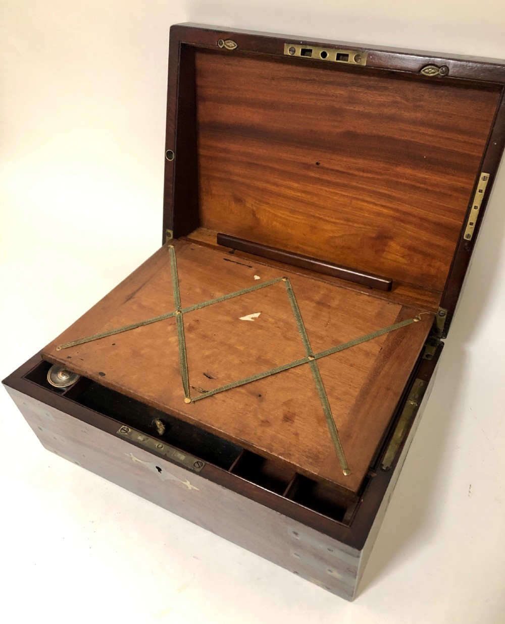 Victorian Mahogany Campaign Writing Slope Box with Secret Drawers View V
