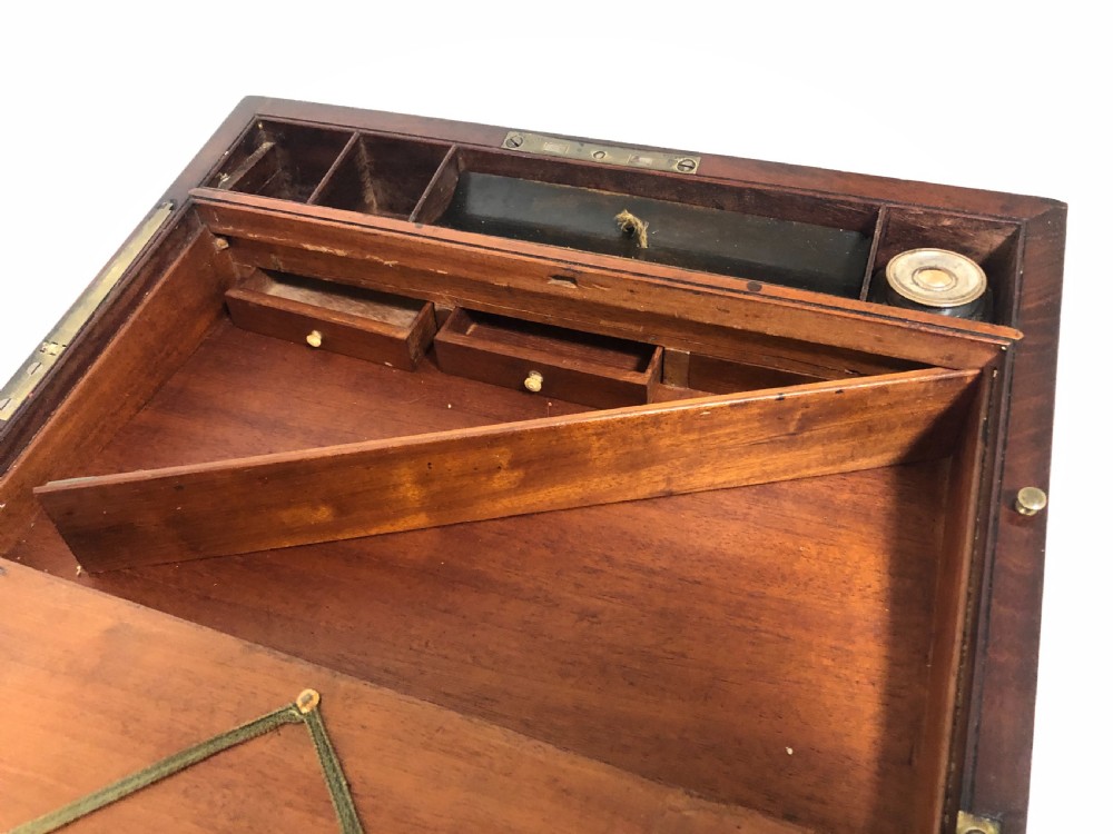 Victorian Mahogany Campaign Writing Slope Box with Secret Drawers View VIII