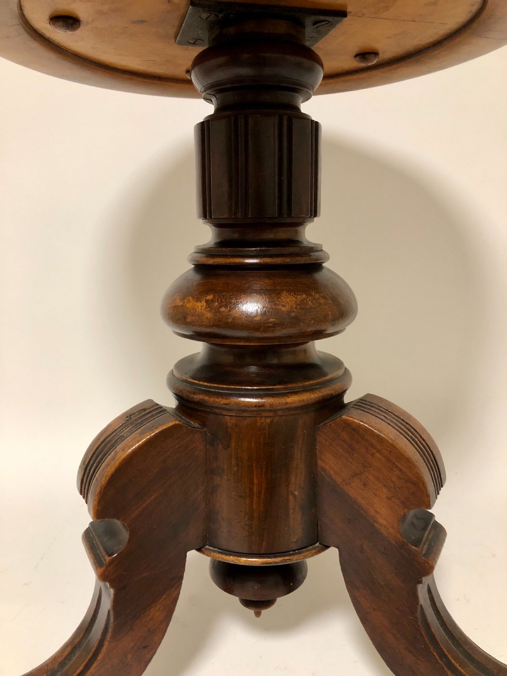 Antique Walnut Revolving Piano Stool View IV