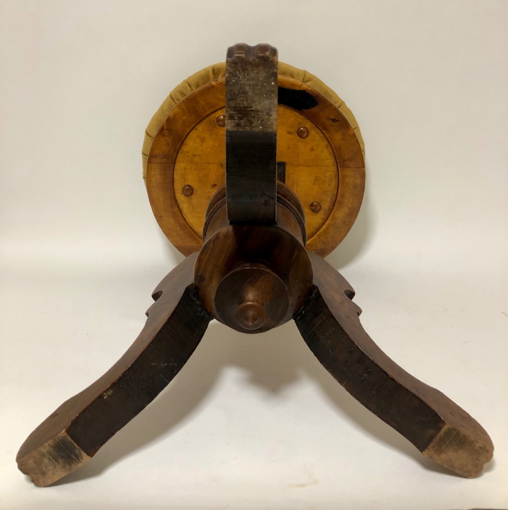 Antique Walnut Revolving Piano Stool View V