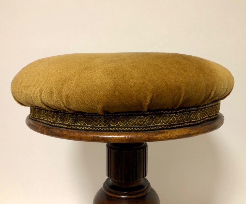 Antique Walnut Revolving Piano Stool View VIII