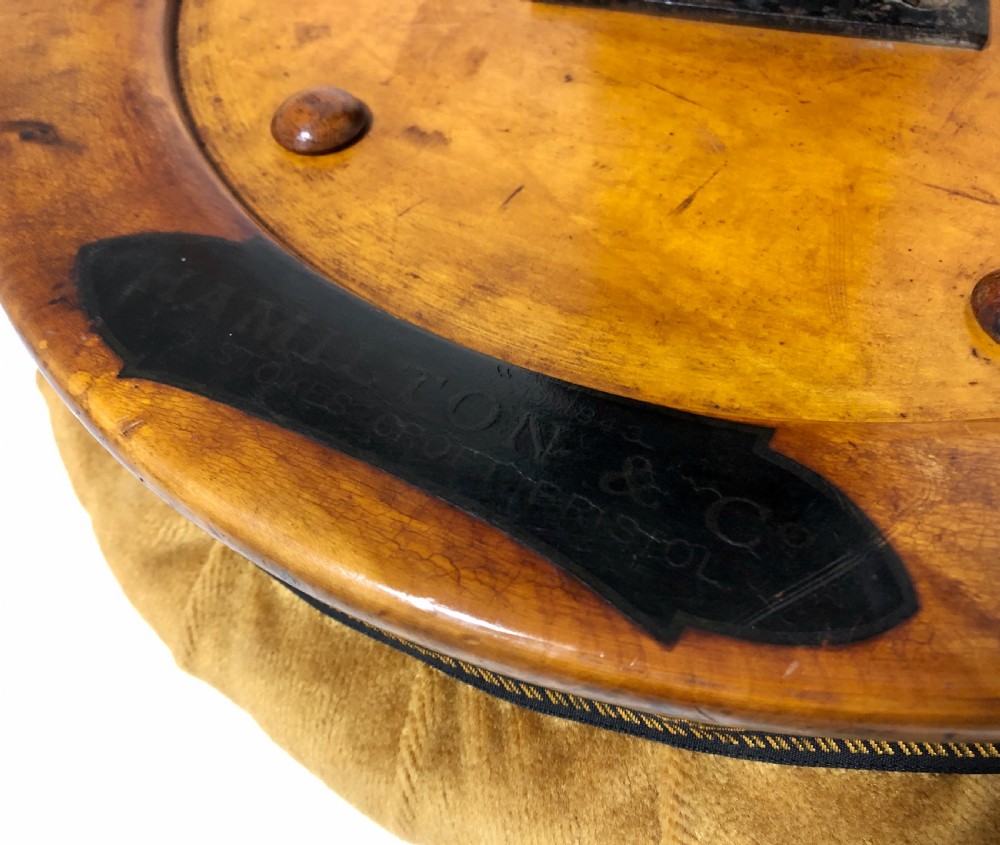 Antique Walnut Revolving Piano Stool View IX