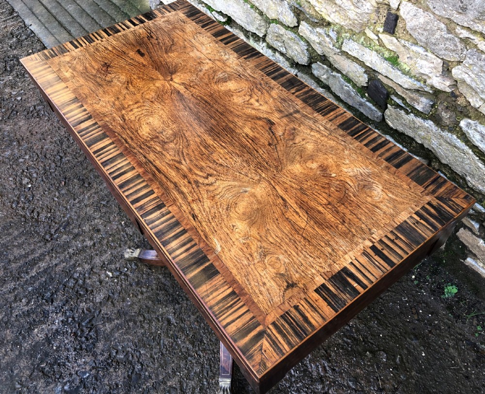 Regency Rosewood and Coromandel Ormolu Mounted Card Table  View III