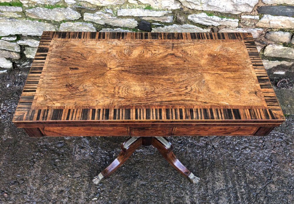 Regency Rosewood and Coromandel Ormolu Mounted Card Table  View V