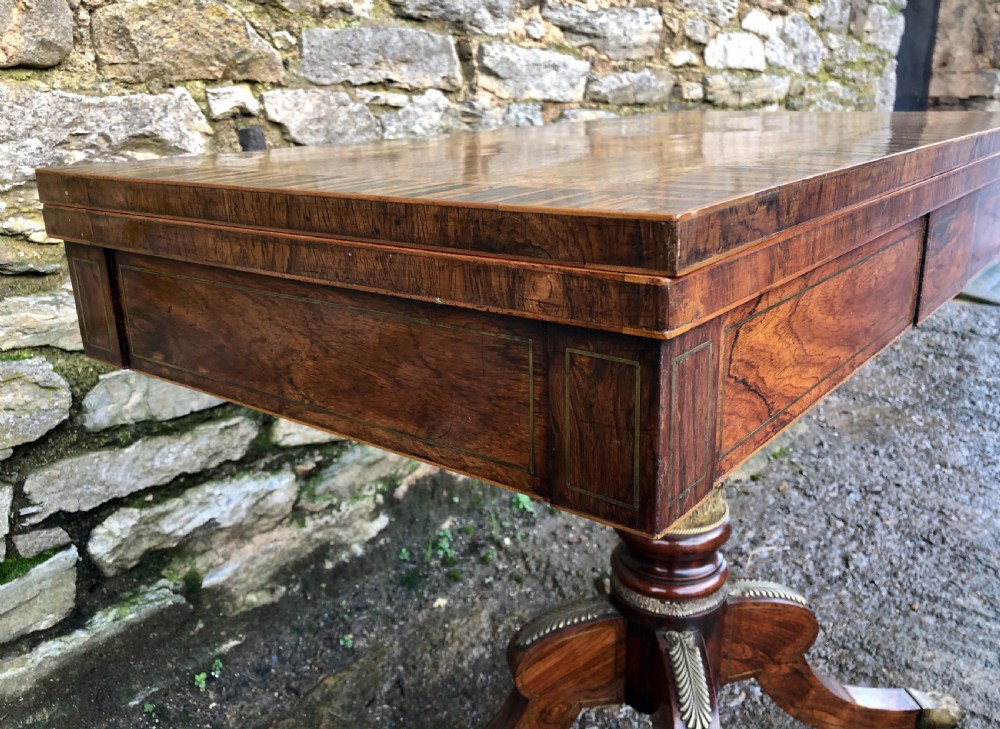 Regency Rosewood and Coromandel Ormolu Mounted Card Table  View X