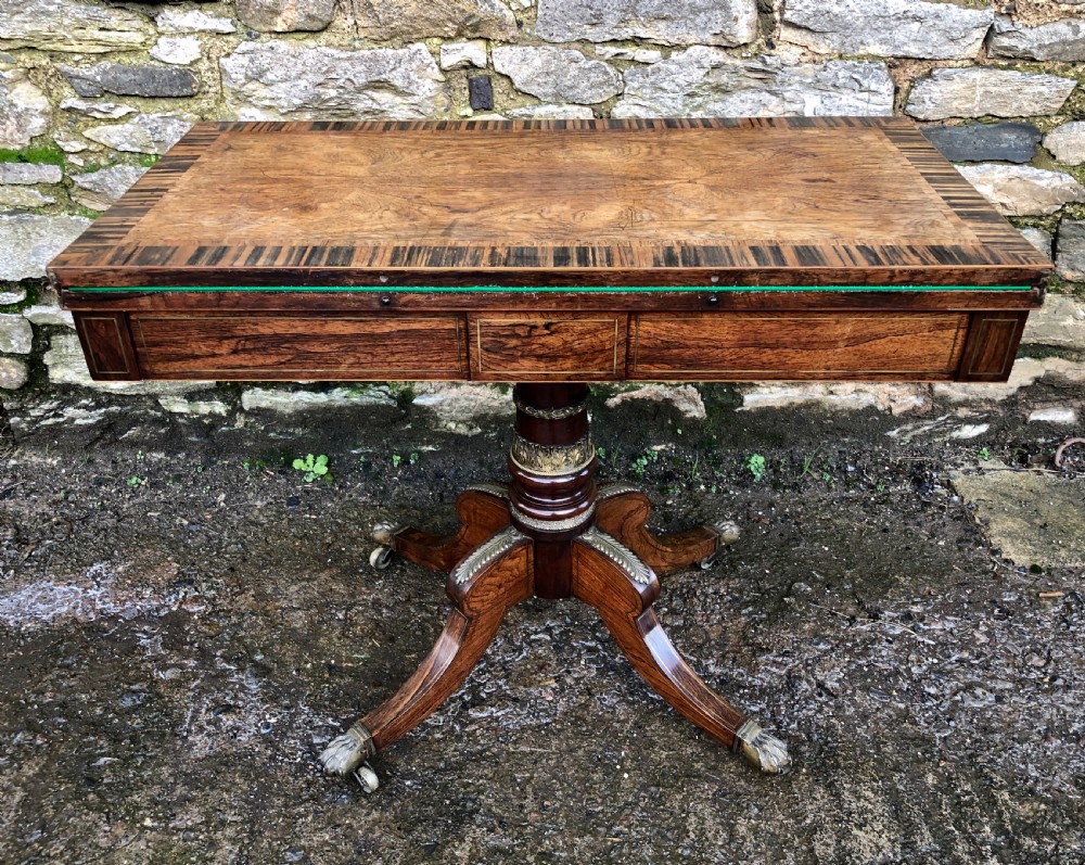 Regency Rosewood and Coromandel Ormolu Mounted Card Table  View XIII