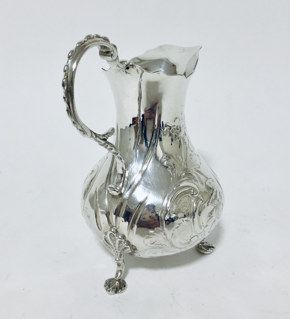 Victorian Solid Silver Milk Cream Jug View III