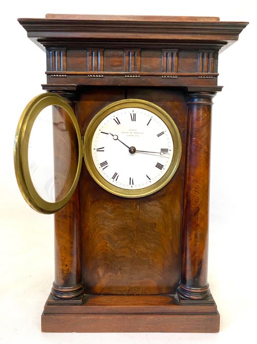 ANTIQUE SINGLE CHAIN FUSEE EMPIRE MANTEL CLOCK WITH CUBAN MAHOGANY CASE FATTON ELEVE DE BREGUET LONDON NO 35 - ADDITIONAL PHOTO 1