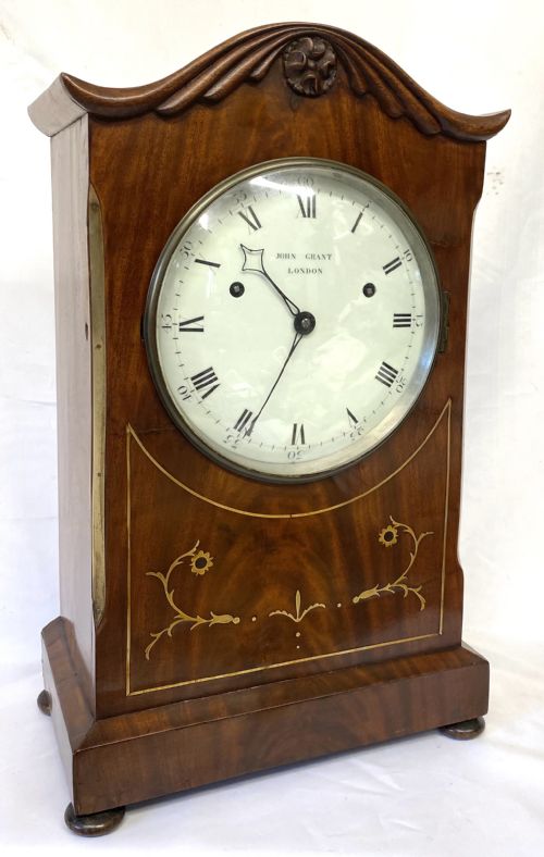 Large Antique Double Fusee Bracket Mantel Clock with Rare Pinwheel Escapement by John Grant London