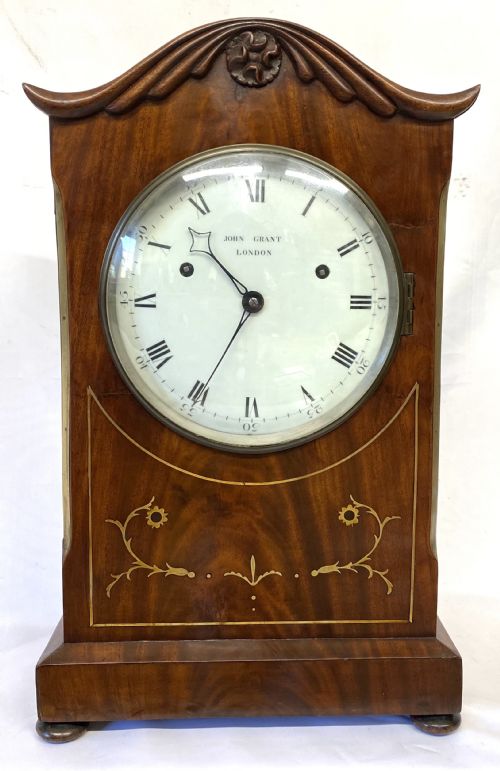 fig 1. Large Antique Double Fusee Bracket Mantel Clock With Rare Pinwheel Escapement By John Grant London