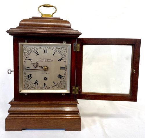 fig 1. Antique Single Fusee Four Glass Library Mantel Clock By John Walker London