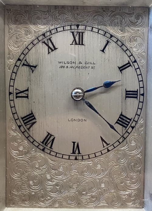 fig 2. Antique Miniature Striking Mantel Clock By Wilson And Gill London With Brass Finials