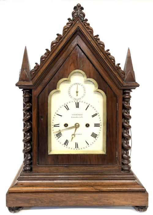 Antique Gothic Double Fusee Bracket Mantel Clock by Frodsham London Pull Repeat